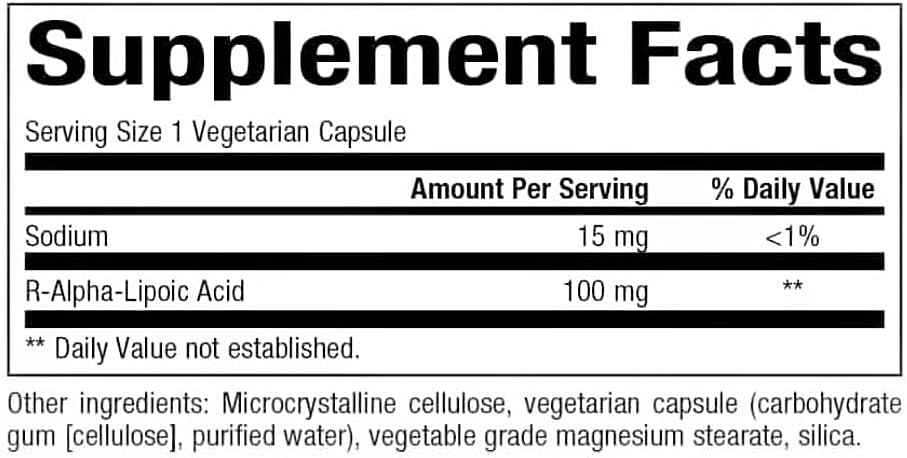 Bioclinic Naturals - R-Alpha-Lipoic Acid 100Mg 60 Vcaps