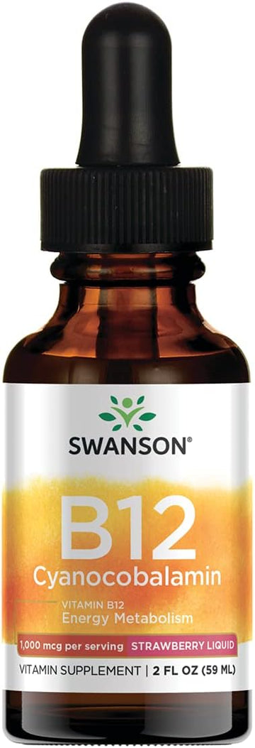 Swanson Vitamin B-12 Sublingual Liquid Vitamin 1000 Mcg 2 Fl Ounce (59 ML) Liquid