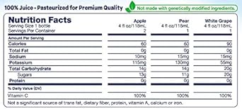 Gerber Juice Variety Pack, Apple, Pear, White Grape, 4 Ounce (24 Bottles)