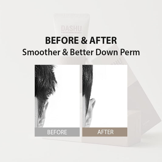 Dashu For Men Protein Down Cream 3.38 Fl Oz - Diy Kit For Down Perm, Natural Hair Straightener, Side Hair Tamer