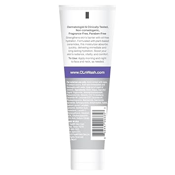 Cln® Facial Moisturizer - Soothes & Calms Skin, Helps Reduce Appearance Of Redness, Locks In Moisture Without Clogging Pores, Dermatologist & Clinically Tested, 3.4 Oz