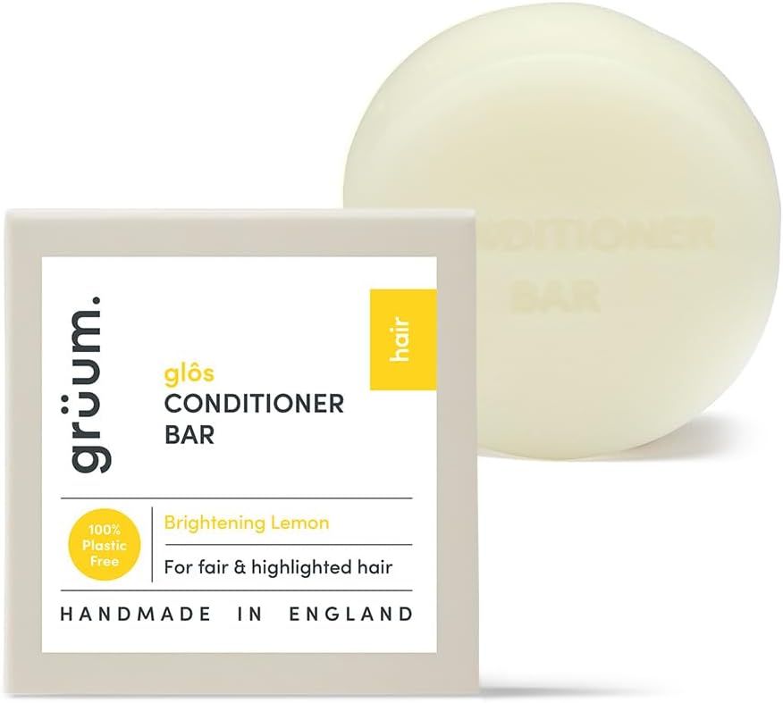 Grüum Brightening Hair Conditioner Bar 50G - Sles, Edta & Paraben Free Conditioner Bar For Hair Lasts Up To 60 Washes - Plant-Based Vegan Solid Conditioners Bars For Hairs