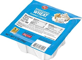 Post Frosted Shredded Wheat®, Whole Grain Breakfast Cereal, Lightly Frosted Shredded Wheat, 2 Ounce Single Serve Bowls 48 Count(Pack of 1)