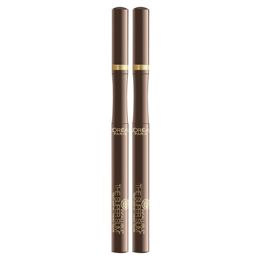 L'Oreal Paris Makeup Infallible Super Slim Long-Lasting Liquid Eyeliner, Ultra-Fine Felt Tip, Quick Drying Formula, Glides On Smoothly, Brown, Pack Of 2