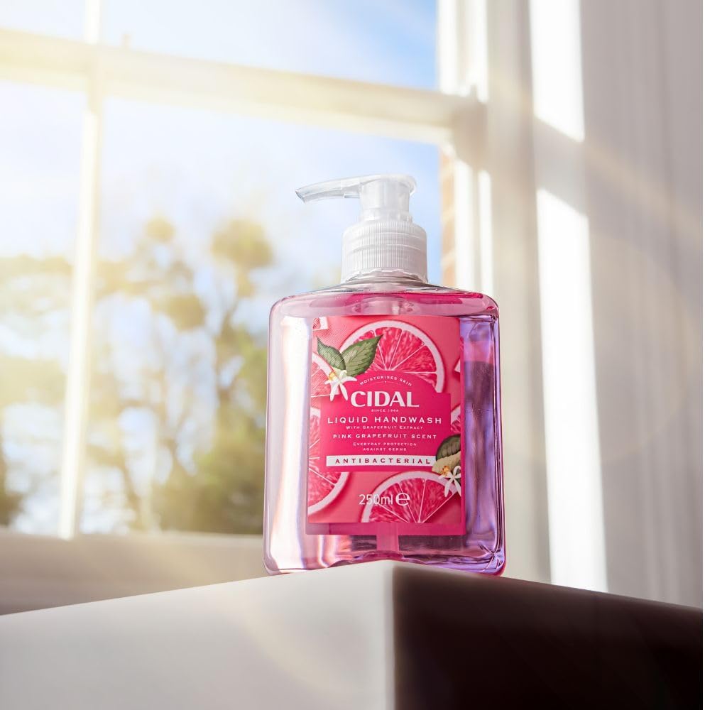 CIDAL Pink Grapefruit Handwash, antibacterial, uplifting fresh grapefruit scent, 250ml : Amazon.co.uk: Health & Personal Care