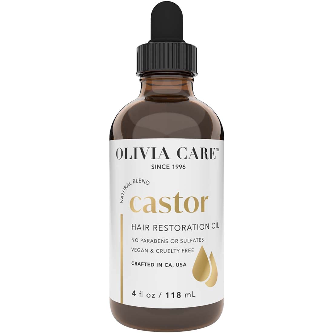 Olivia Care Castor Hair Oil - Made With All Natural Ingredients - Provides Balanced Restoration, Shine & Strength. Clean & Simple Treatment To Support Strengthen Hair