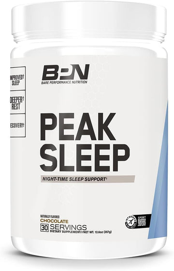 BARE PERFORMANCE NUTRITION, BPN Peak Sleep Night-Time Sleep Support Supplement, Chocolate