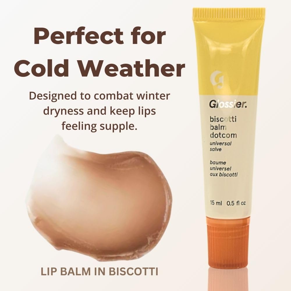 Glossier Limited Edition Balm Dotcom Duo - Holiday Lip Balm Set With Biscotti & Espresso Flavors, Moisturizing, Nourishing, Sheer Tints, 15Ml Each. : Beauty & Personal Care