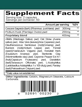 Colon Cleanser Detox Formula 100 Capsules Limpiador De Colon : Health & Household