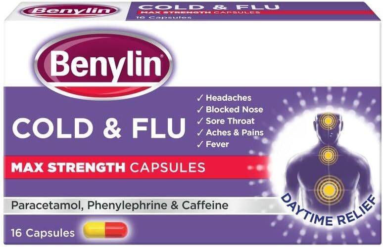 Benylin Cold & Flu Max Strength Capsules, 16 Each
