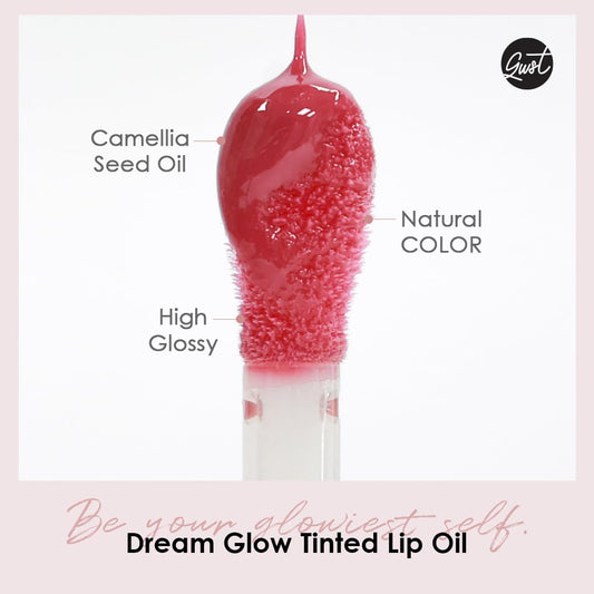 Dream Glow Tinted Lip Oil ; 3-In-1 Formula: Lip Gloss With A High Shine Finish, Non-Sticky Long Lasting | Korean Plumped Tinted Lip Oil - 0.19 Fl. Oz. 5.7 Ml (003 Dusty Rose, Original)