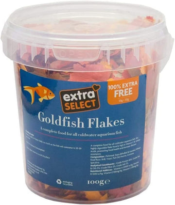 Extra Select Complete Dry Goldfish Flake Feed, 50 gm + 50 gm Free?10ESGF50