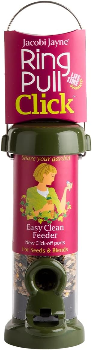 Jacobi Jayne Rp3-S1G Ring-Pull Click Small Seed Feeder, Green BirdRp3-S1G