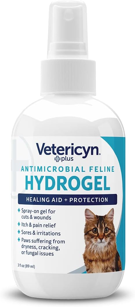 Vetericyn Plus Cat Wound Care Hydrogel Spray | Feline Healing Aid and Wound Protectant, Sprayable Gel to Relieve Cat Itchy Skin. 3 ounces : Pet Supplies