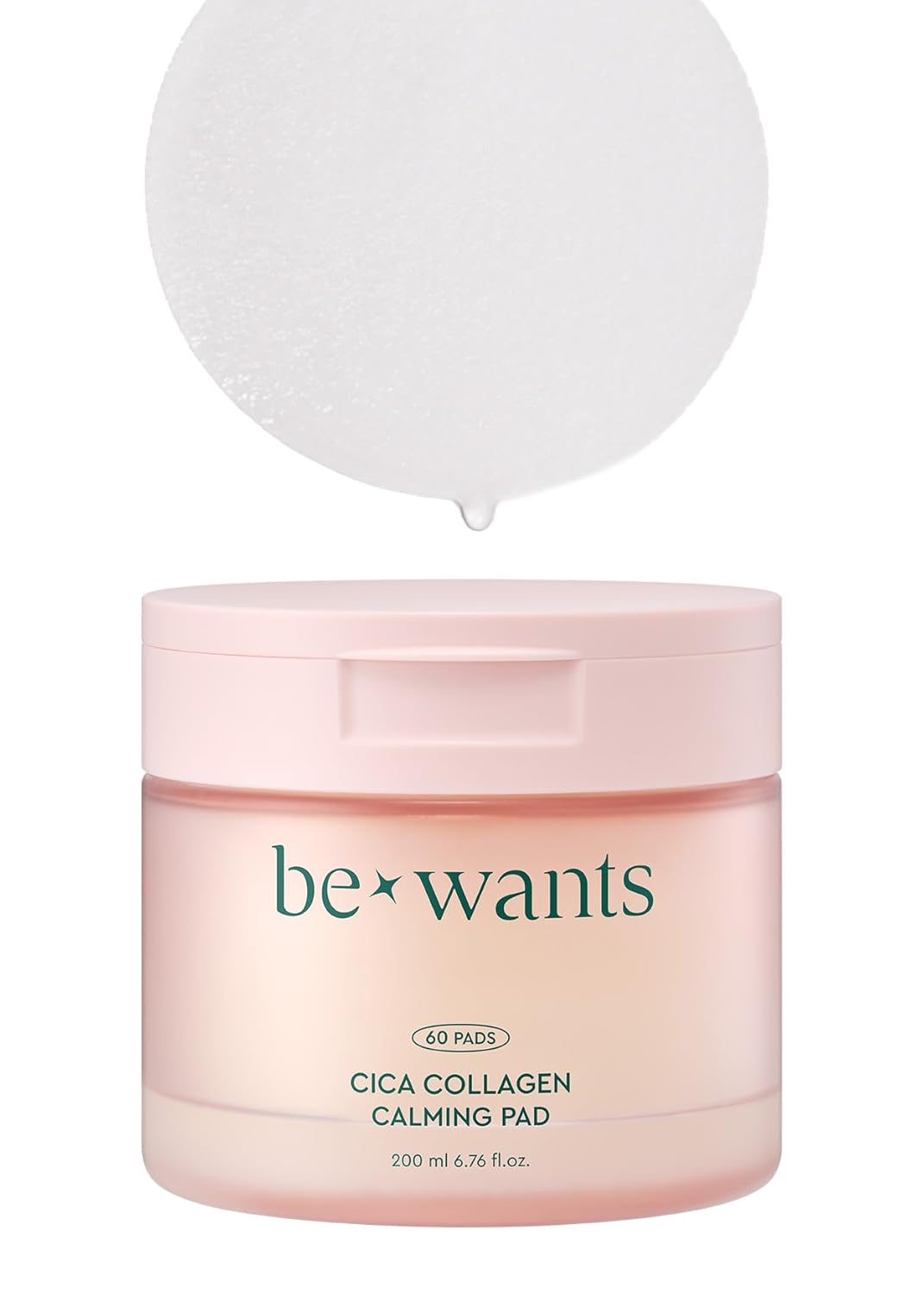 Bewants Cica Collagen Calming Facial Toning Pads - Centella Asiatica, Triple Hyaluronic Acid, 60 Pads - Instant Soothing, Moisturizing - Includes Hygienic Pincers, Ideal For Valentine'S Day Gift