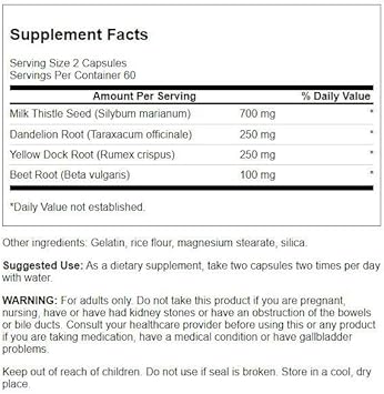 Swanson Milk Thistle, Dandelion & Yellow Dock - Herbal Liver Support Supplement - Natural Supplement Helping To Maintain Overall Health & Wellbeing - (120 Capsules) 1 Pack (4 Pack)