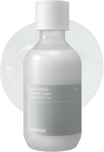 Celimax Dual Barrier Creamy Toner | With Ceramides, Peptide, Oil & Alcohol Free, Facial Astringent, Hydrating, Calming, Soothing, Non Irritating,150Ml