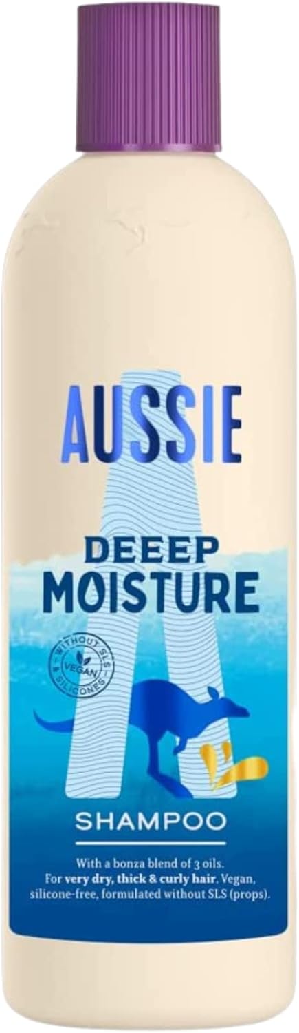 Deep Moisture Shampoo & Conditioner Bundle - 1X Aussie Deeep Shampoo 300Ml, 1X Conditioner 200Ml & 1X Chg Hair Comb - Jojoba Avocado Ultra-Rich Intense Moisture For Dry Thick Curly Hair