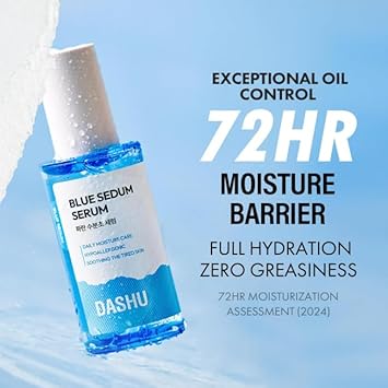 Dashu Blue Sedum Water Serum | Hydrating Skin Serum Water Based Moisturizer For Face 8 Hyaluronic Acids | Men’S Grooming Essentials 2.19 Fl Oz