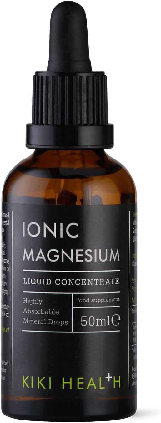Kiki Health Ionic Magnesium Liquid Concentrate | 100% Bioavailable Liquid Drops Supplement | Promotes Bowel, Sleep Energy, Muscle Relaxation & Normal Body Functions - 50 Ml