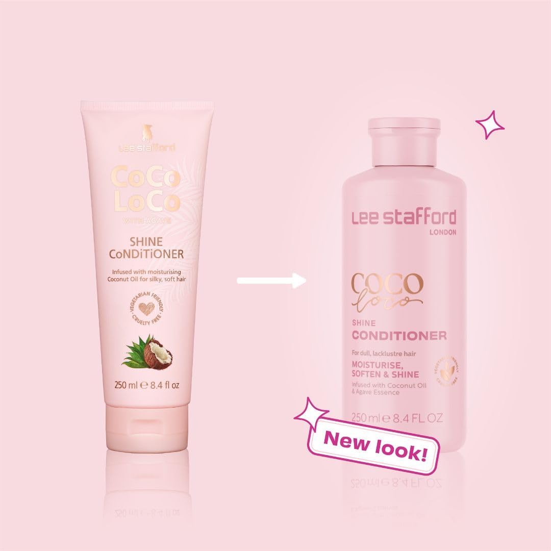 Lee Stafford Shine Conditioner | Coco Loco - Best Moisturizing Lightweight Cream for Dry, Dull Hair, Radiant High Gloss Sleek Silk Shiny Finish, Packed with Coconut Oil for Rich Moisture, 250 ml : Amazon.co.uk: Beauty