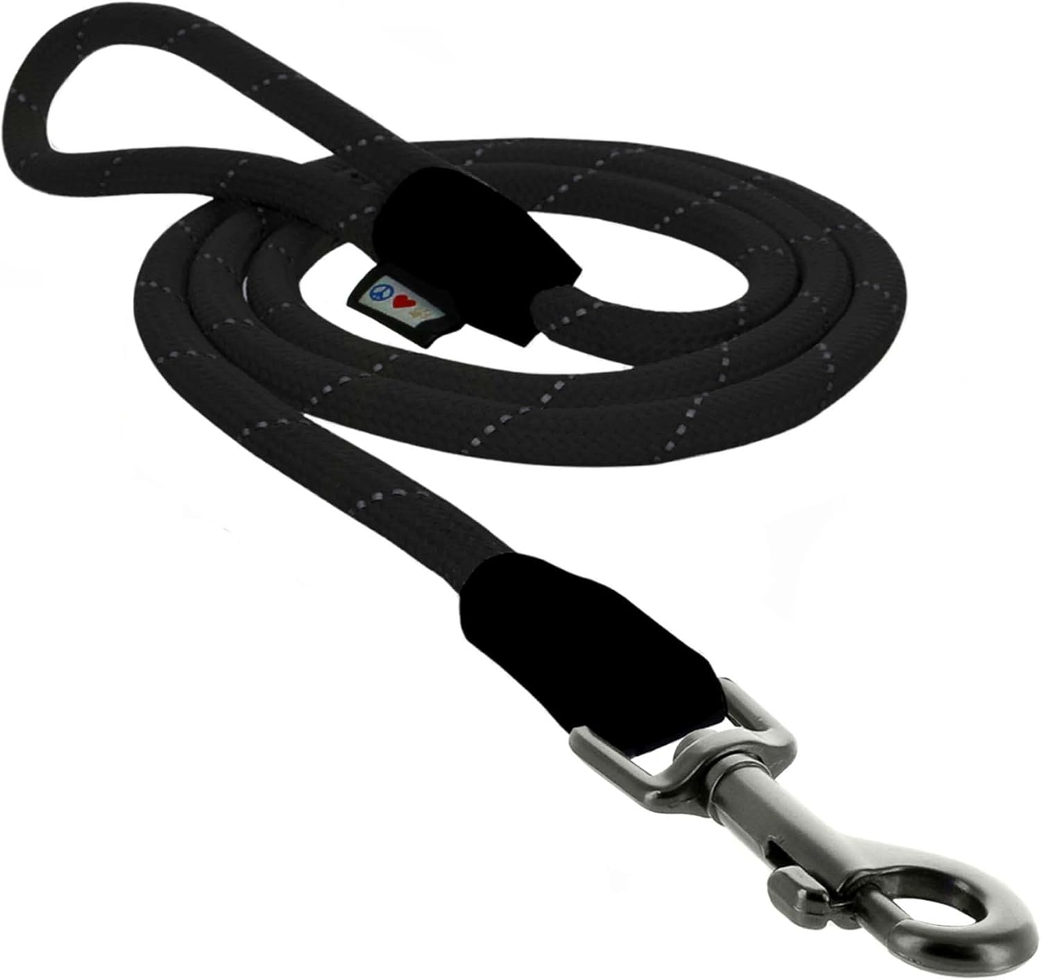 PAWTITAS 1.8 M Training Dog Lead Durable Medium Rope Lead for Dogs Premium Quality Heavy Duty Rope Lead Strong and Comfortable - Black Puppy Lead