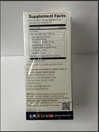 Hyleys Tea Garcinia Cambogia Green Tea With Acai Berry Flavor - 25 Tea Bags