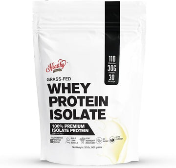 100% Grass Fed Whey Protein Isolate 30G, No Sugar Or Sweetener, For Women And Men | Keto And Paleo Friendly, Zero Carbs - 2 Pounds