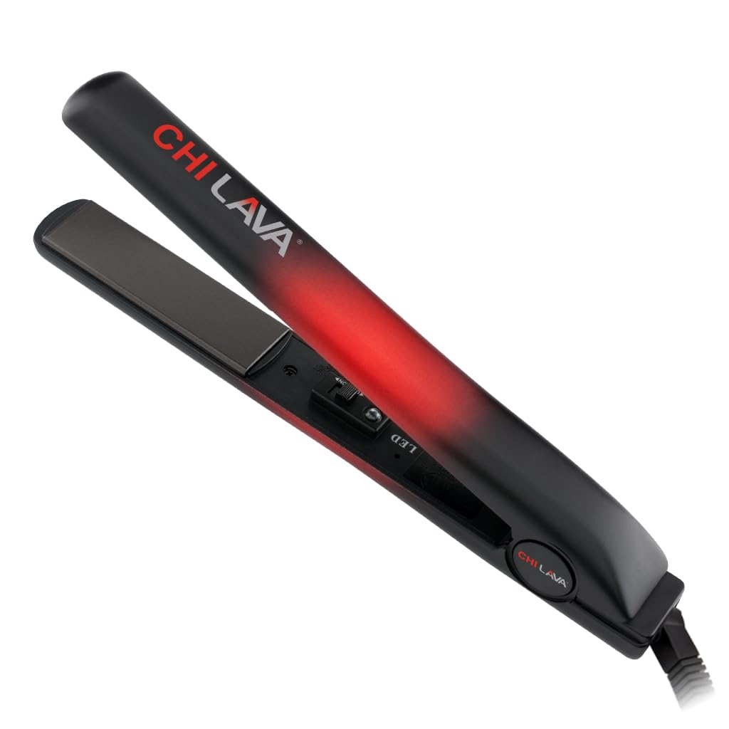 CHI Original Lava Ceramic Flat Iron, Hair Straightener For An Even & Smooth Finish, Lower Temperature, 11 Foot Cord For Convenience, 1" Iron