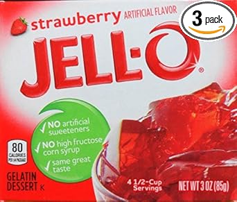 Jell-O Gelatin Dessert, Strawberry Flavor, 3-Ounce Boxes (Pack Of 3) By Jell-O