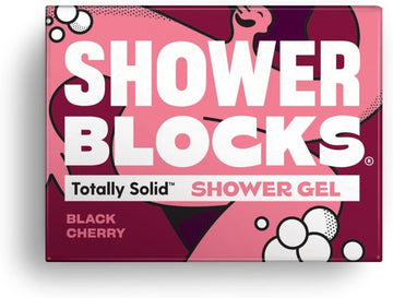 Shower Blocks - Black Cherry Shower Gel | Plastic, Sls, Sles & Paraben Free | Natural & Vegan | Moisturising Body Soap For The Shower