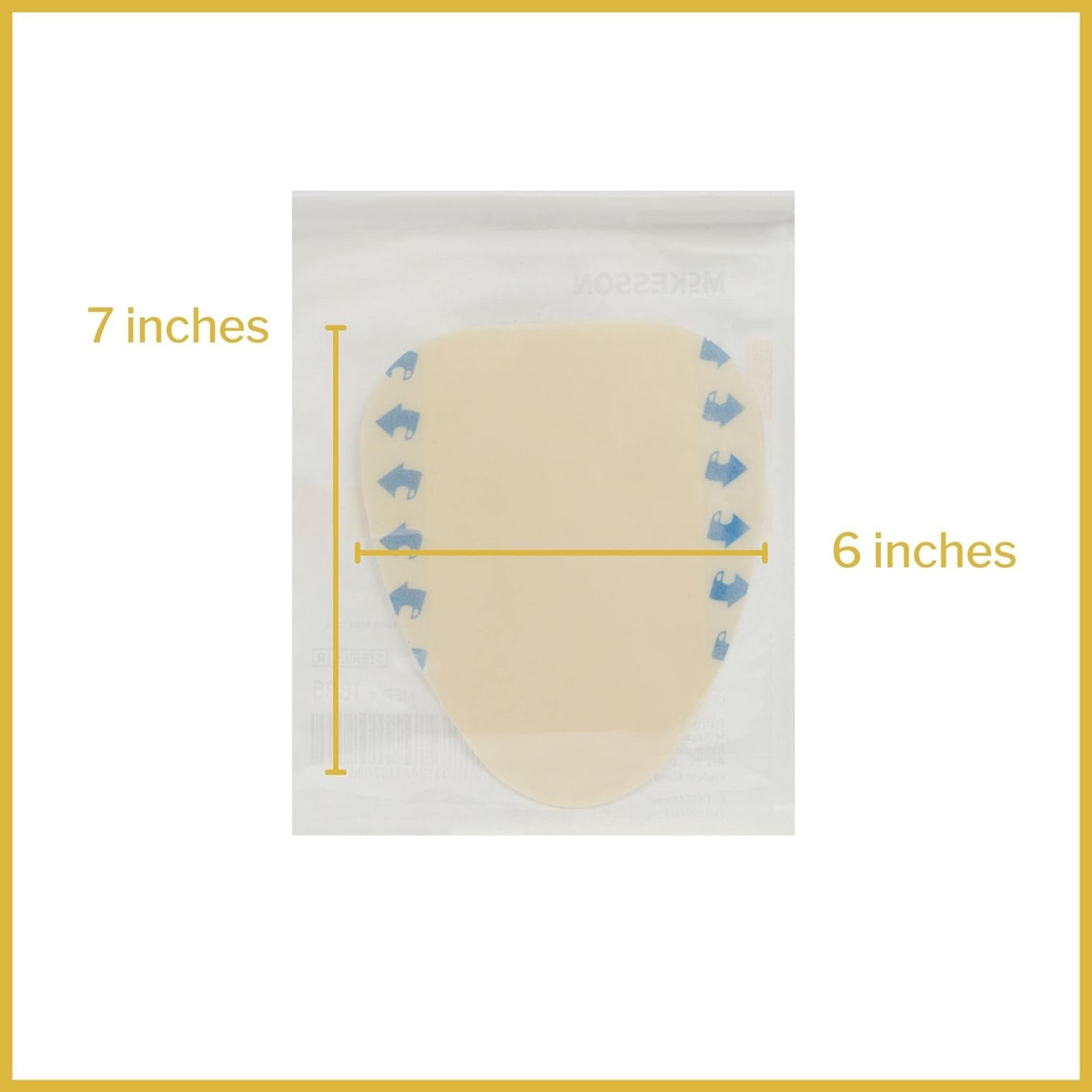McKesson Hydrocolloid Dressing, Sterile, Sacral, Thin, 6 in x 7 in, 10 Count, 1 Pack