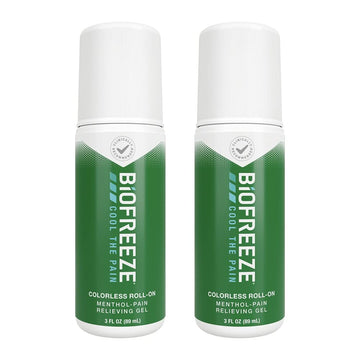 Biofreeze Pain Relief Roll-On, Arthritis Pain Reliver, Knee & Lower Back Pain Relief, Sore Muscle Relief, Neck Pain Relief, FSA Eligible, 2 Pack (3 FL OZ Biofreeze Menthol Roll-On)