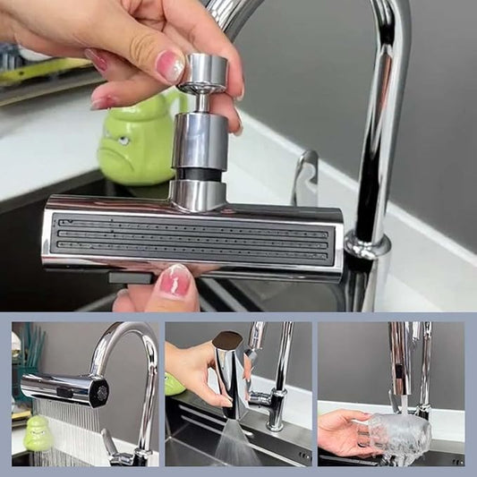 Waterfall Kitchen Tap, Kitchen Faucet, 360° Rotation Tap, 3 Function Faucet Nozzle, High-Pressure Sink Sprayer, Modern Kitchen Faucet for Home Use
