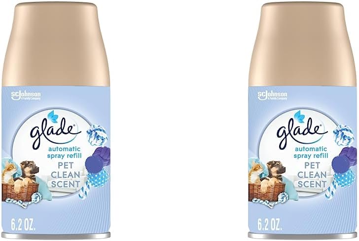 Glade Automatic Spray Refill, Air Freshener for Home and Bathroom, Pet Clean Scent, 6.2 Oz (Pack of 2)