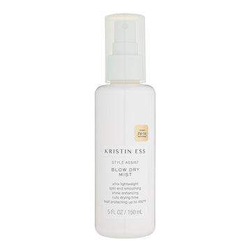 Kristin Ess Style Assist Blow Dry Mist Heat Protectant Spray For Hair - Anti Humidity Frizz Control - Shine Enhancing - Sulfate Free Thermal Heat Protection Hairspray For Blow Dry Styling + Detangling