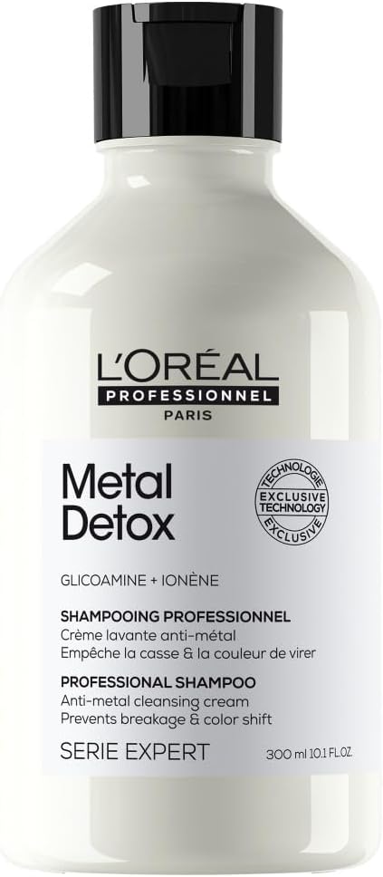 L’Oréal Professionnel Metal Detox Shampoo, Prevent Breakage & Colour Fade From Hard Water, Prevent Damaged Hair, Sulphate-Free & Vegan
