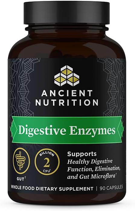 Ancient Nutrition Digestive Enzymes, Supports Gut Health, Promotes Healthy Digestive Function, 90 Ct