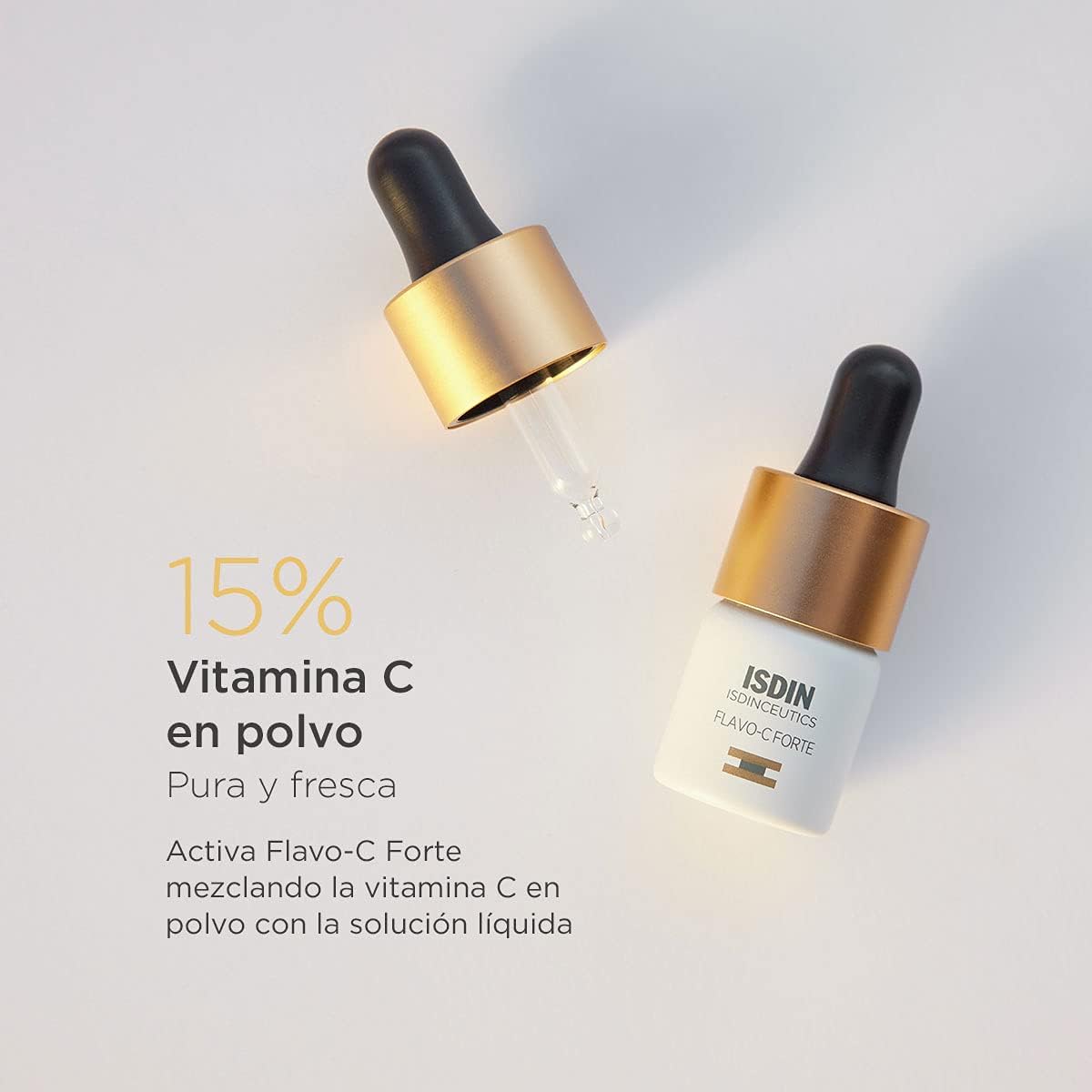 ISDIN Isdinceutics Flavo-C Forte (3 ampoules) | Intensive facial serum with 15% pure and fresh vitamin C that revitalizes, brightens and helps reduce the signs of skin fatigue : Amazon.co.uk: Beauty