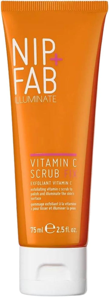 Nip + Fab Vitamin C Fix Scrub For Face With Coconut Oil And Coffee Seed Cleansing Exfoliating Facial Cleanser For Skin Brightening Fine Lines And Wrinkles, 75 Ml