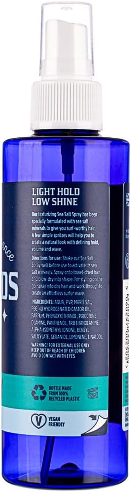 The Bluebeards Revenge Matt Texture Sea Salt Spray For Curly Messy Hairstyles, Vegan Salt Hair Spray For a Matt Natural Finish 200ml : Amazon.co.uk: Beauty