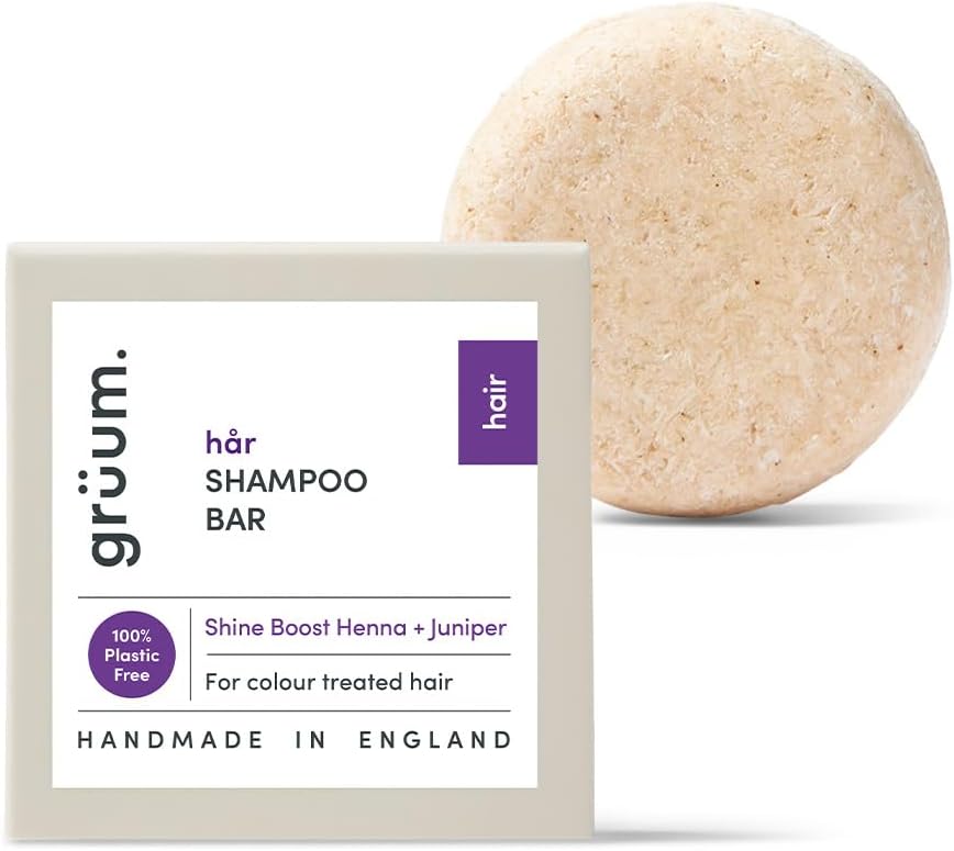 Grüum Twin Pack Shine Boost Shampoo Bar 50G - Solid Shampoo Bars For Hair Up To 60 Washes - Plastic Free Vegan Bar For Men & Women - Paraben Free Rich Lathering Bars For Colour Treated Hairs