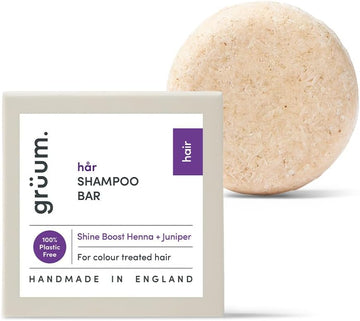 Grüum Twin Pack Shine Boost Shampoo Bar 50G - Solid Shampoo Bars For Hair Up To 60 Washes - Plastic Free Vegan Bar For Men & Women - Paraben Free Rich Lathering Bars For Colour Treated Hairs
