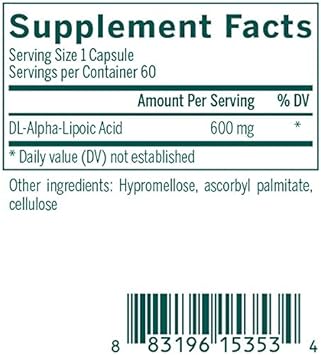 Genestra Brands Super Lipoic Acid - Alpha Lipoic Acid To Support Metabolism & Anxtioxidants - 60 Capsules