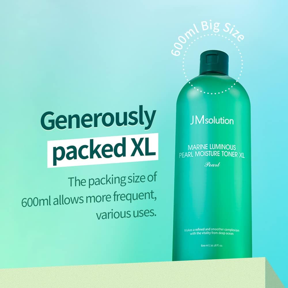 Jmsolution Marine Luminous Pearl Moisture Toner X-Large 20.28 Fl Oz - Korean Skincare For Hydration & Radiance