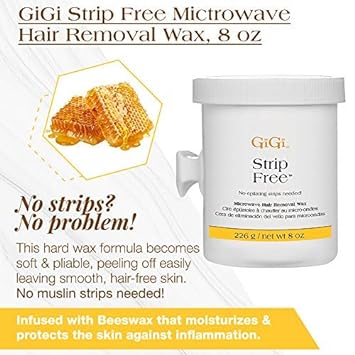 GiGi Strip Free Microwave Formula Hair Removal Wax, 8 oz : Hair Care Styling Products : Beauty & Personal Care