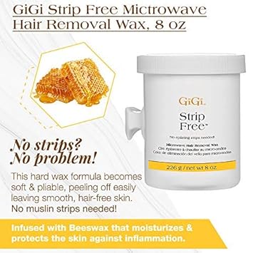 GiGi Strip Free Microwave Formula Hair Removal Wax, 8 oz : Hair Care Styling Products : Beauty & Personal Care