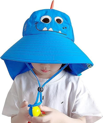 VALUEVIBES Kids Cartoon Summer Cap with Neck Flap – Breathable, Protective & Playful Sun Hat for Boys & Girls (Ages 3–10)