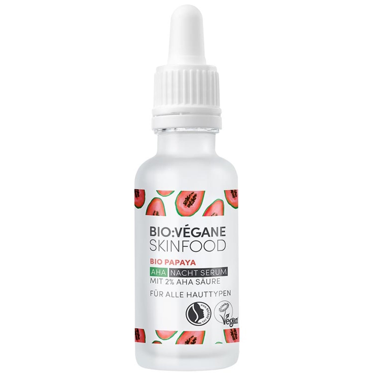 Bio:Vegane Skinfood Organic Papaya Aha Night Serum With 2% Aha Acid For All Skin Types 1.0 Fl Oz (30 Ml)
