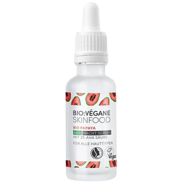 Bio:Vegane Skinfood Organic Papaya Aha Night Serum With 2% Aha Acid For All Skin Types 1.0 Fl Oz (30 Ml)